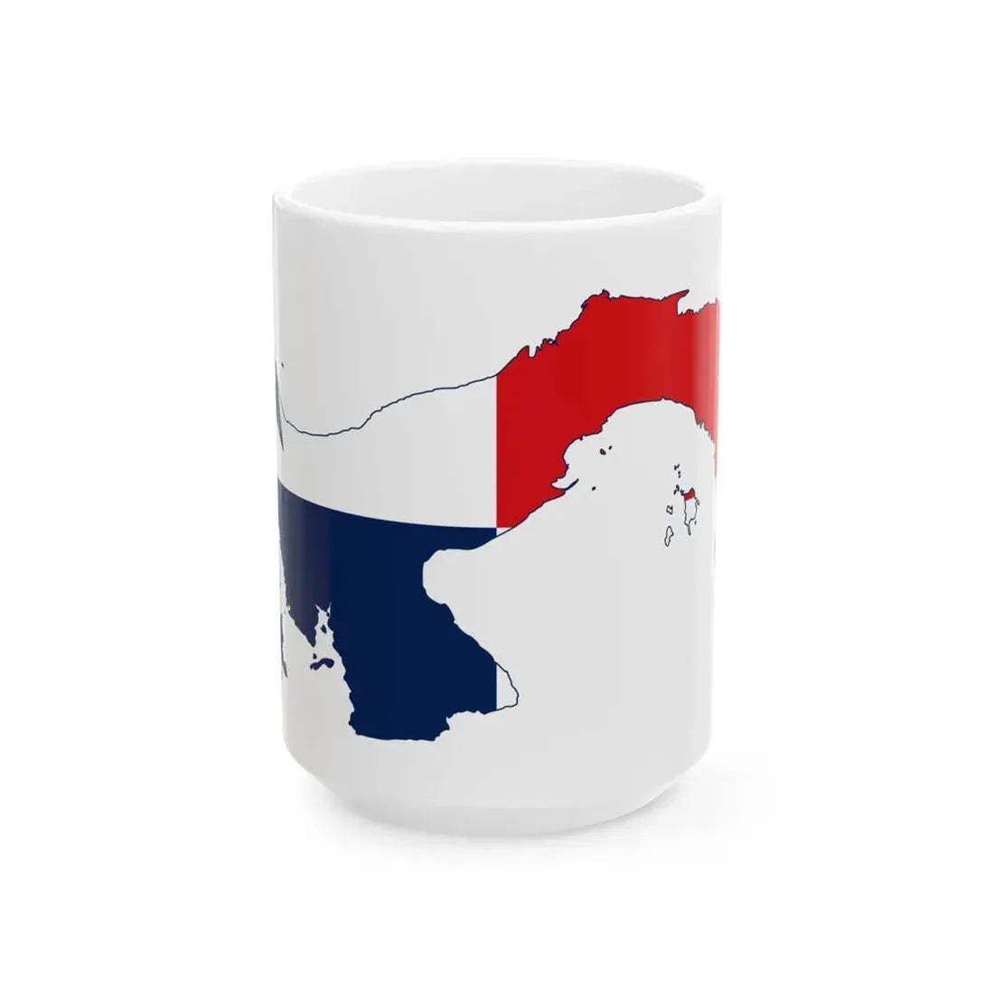 Flag-map of Panama (Panama) White Coffee Mug 15oz - Go Mug Yourself