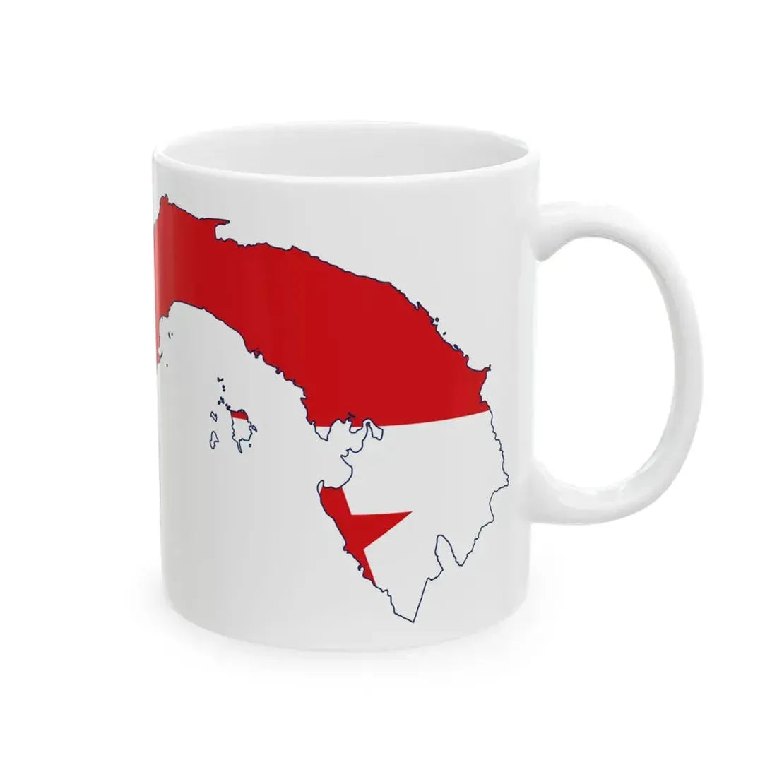 Flag-map of Panama (Panama) White Coffee Mug - Go Mug Yourself