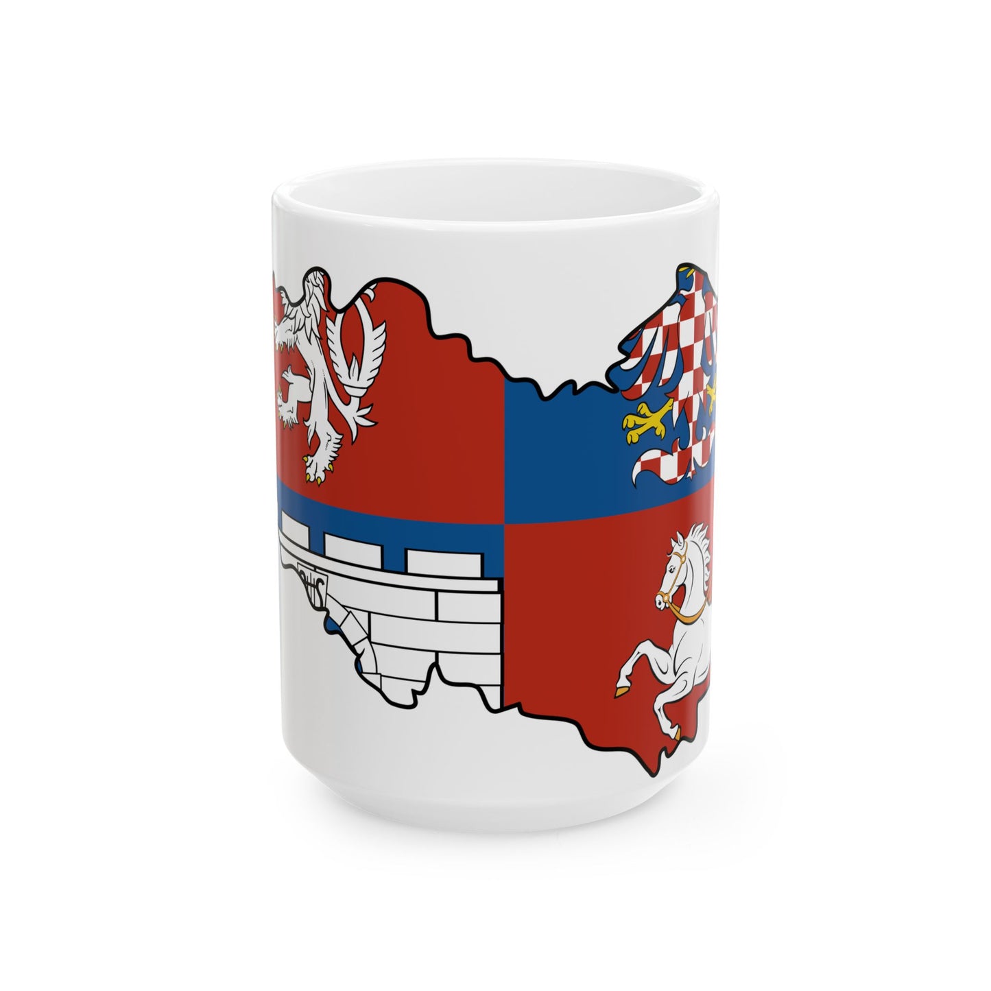 Flag-map of Pardubice Region (Czech Republic) White Coffee Mug-15oz-Go Mug Yourself