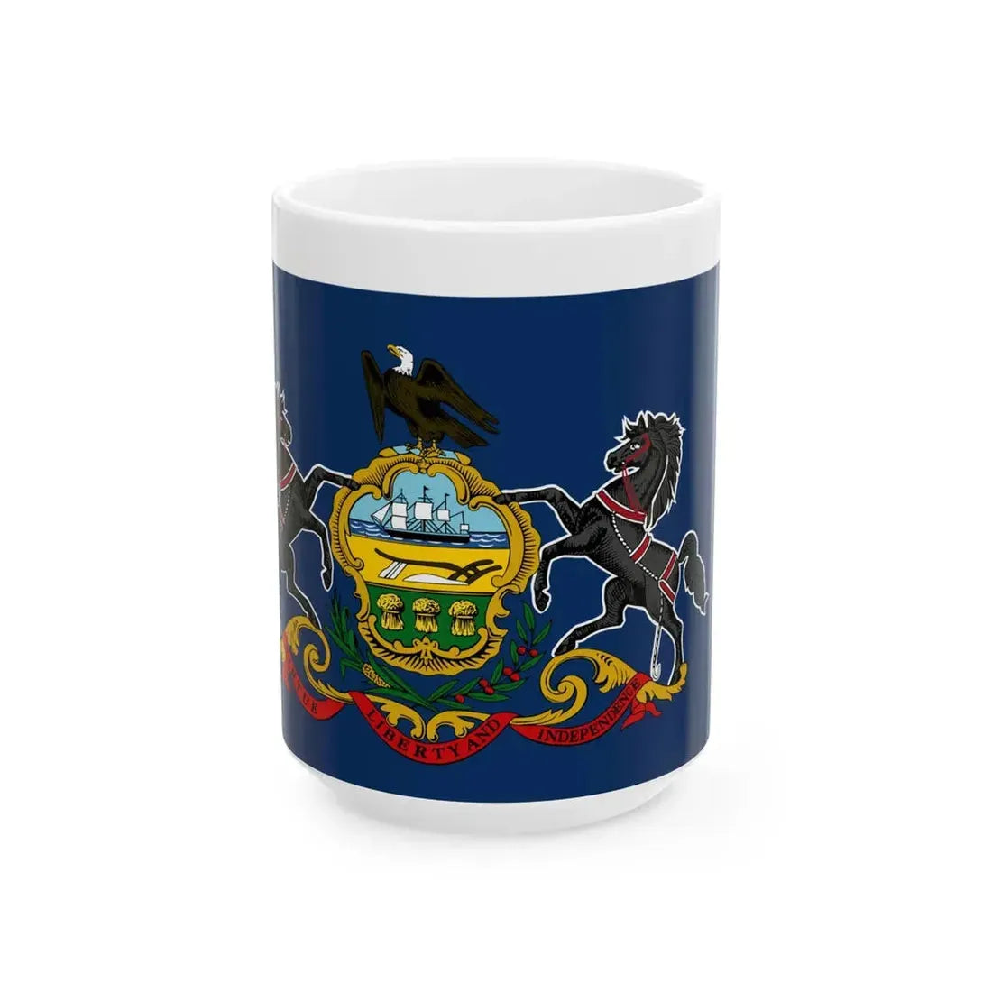 Flag-map of Pennsylvania (United States) White Coffee Mug 15oz - Go Mug Yourself