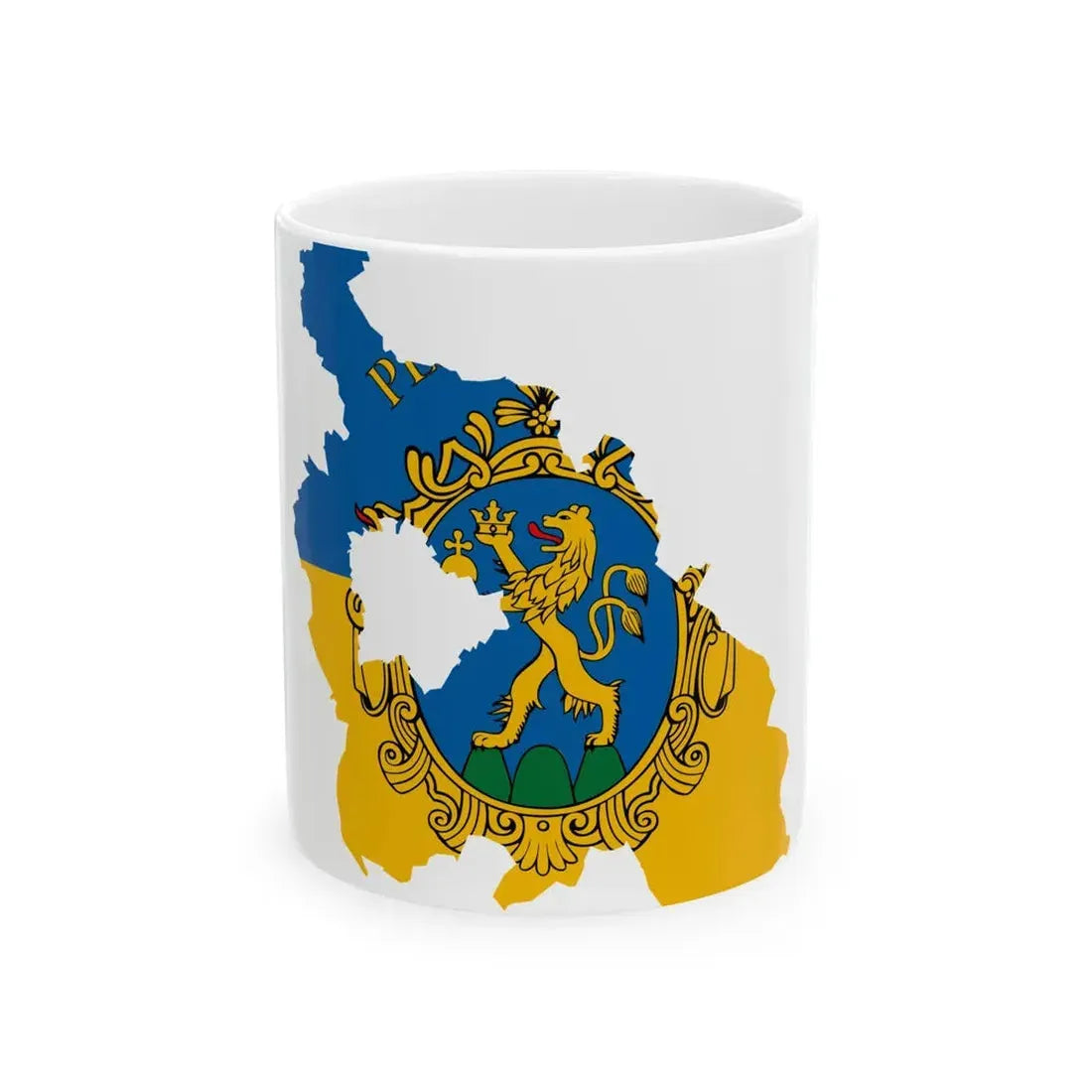 Flag-map of Pest County (Hungary) White Coffee Mug 11oz - Go Mug Yourself