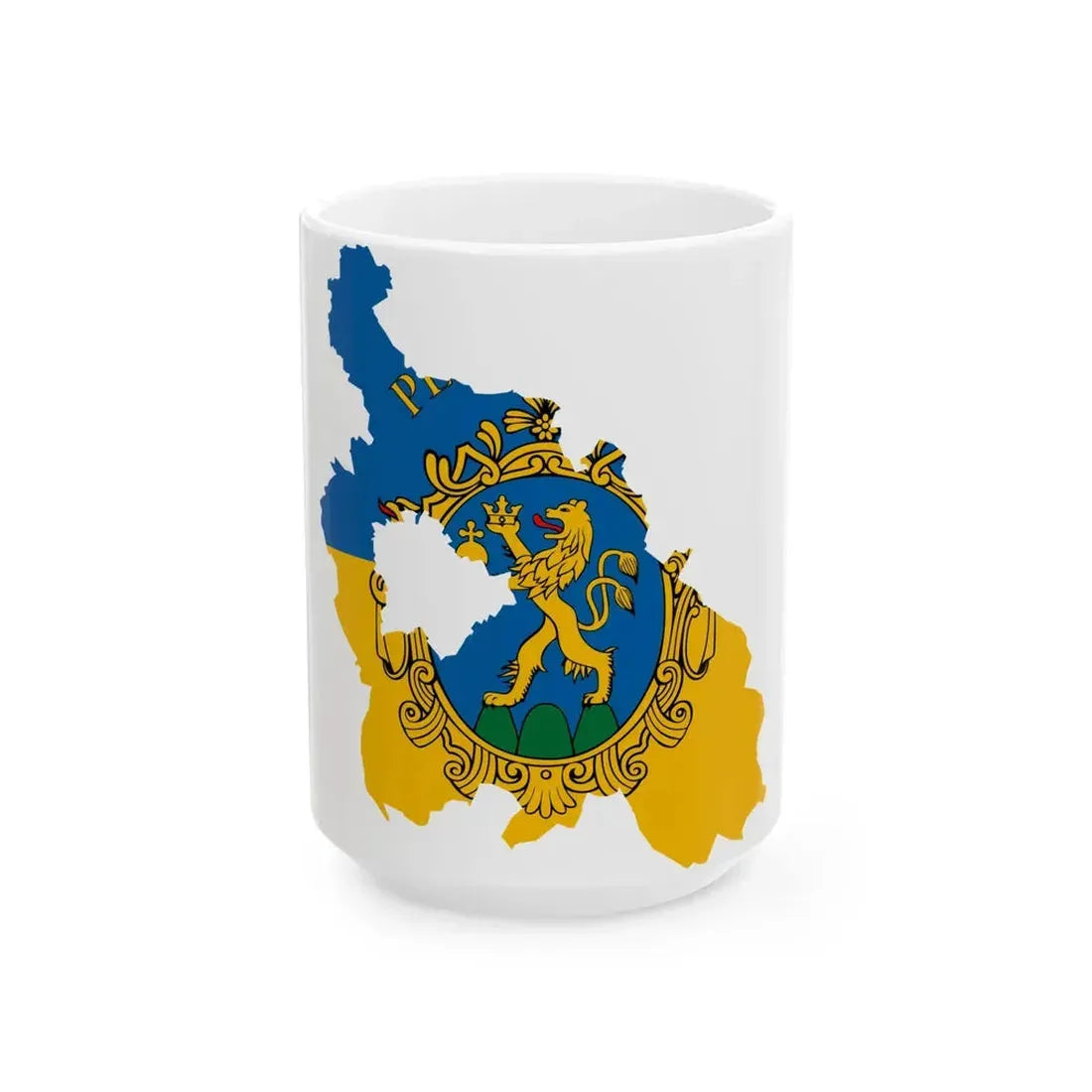Flag-map of Pest County (Hungary) White Coffee Mug 15oz - Go Mug Yourself