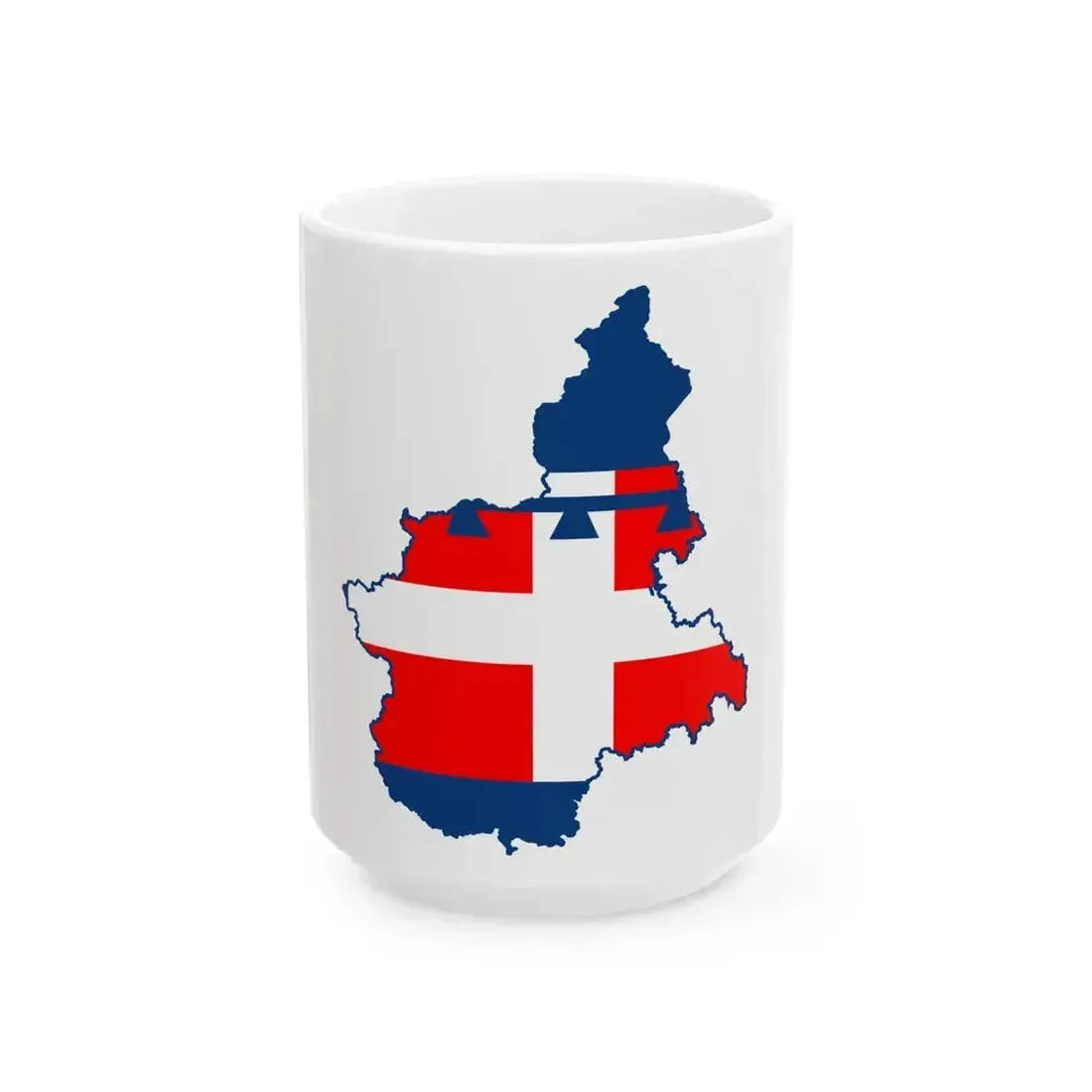 Flag map of Piedmont (Italy) White Coffee Mug 15oz - Go Mug Yourself