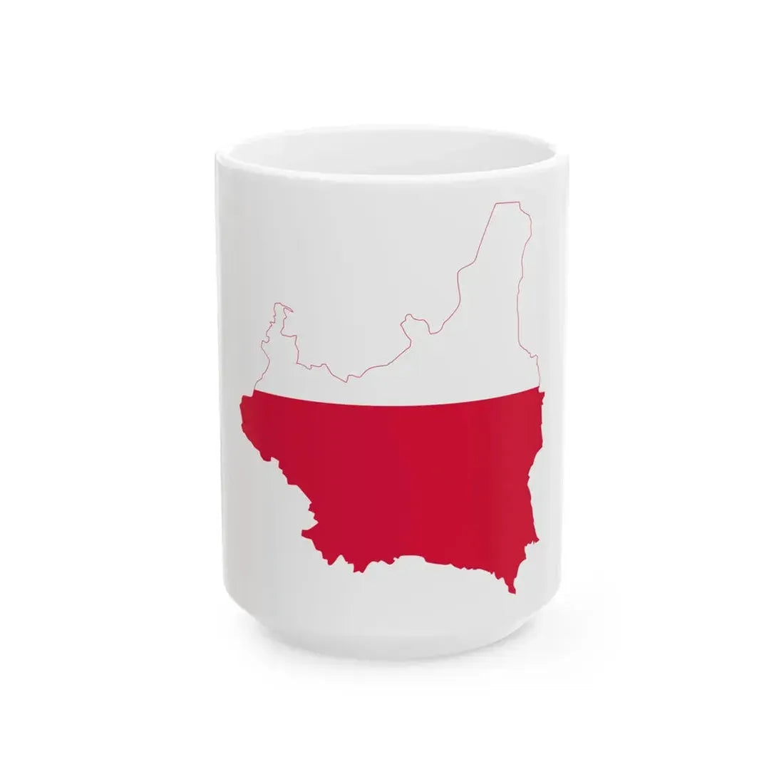 Flag-map of Poland 1918-1939 (Poland) White Coffee Mug 15oz - Go Mug Yourself