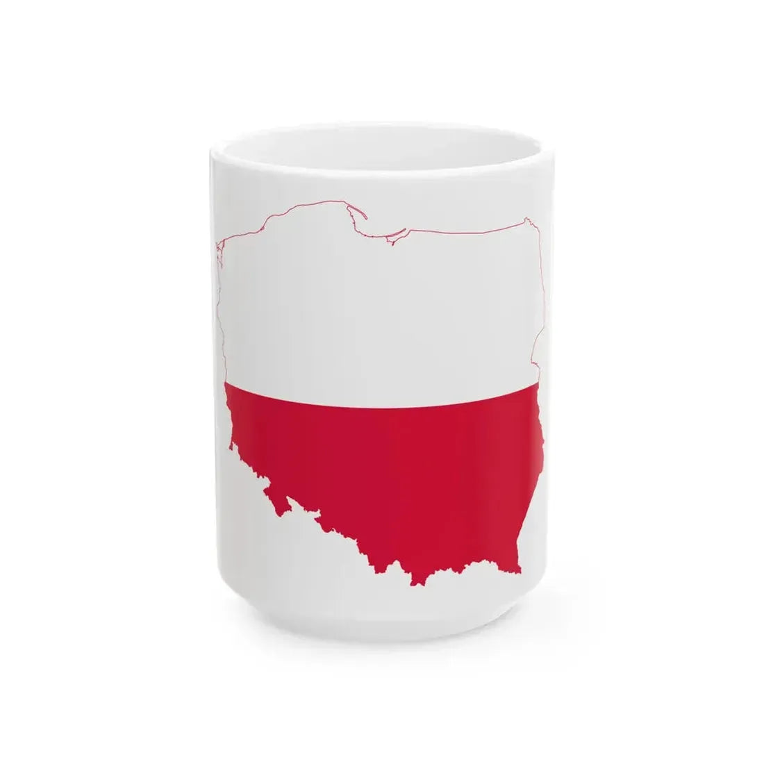 Flag-map of Poland (Poland) White Coffee Mug 15oz - Go Mug Yourself