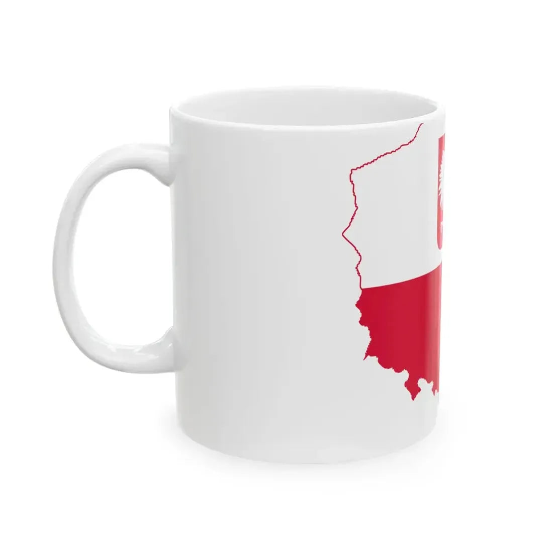 Flag-map of Poland state (Poland) White Coffee Mug - Go Mug Yourself