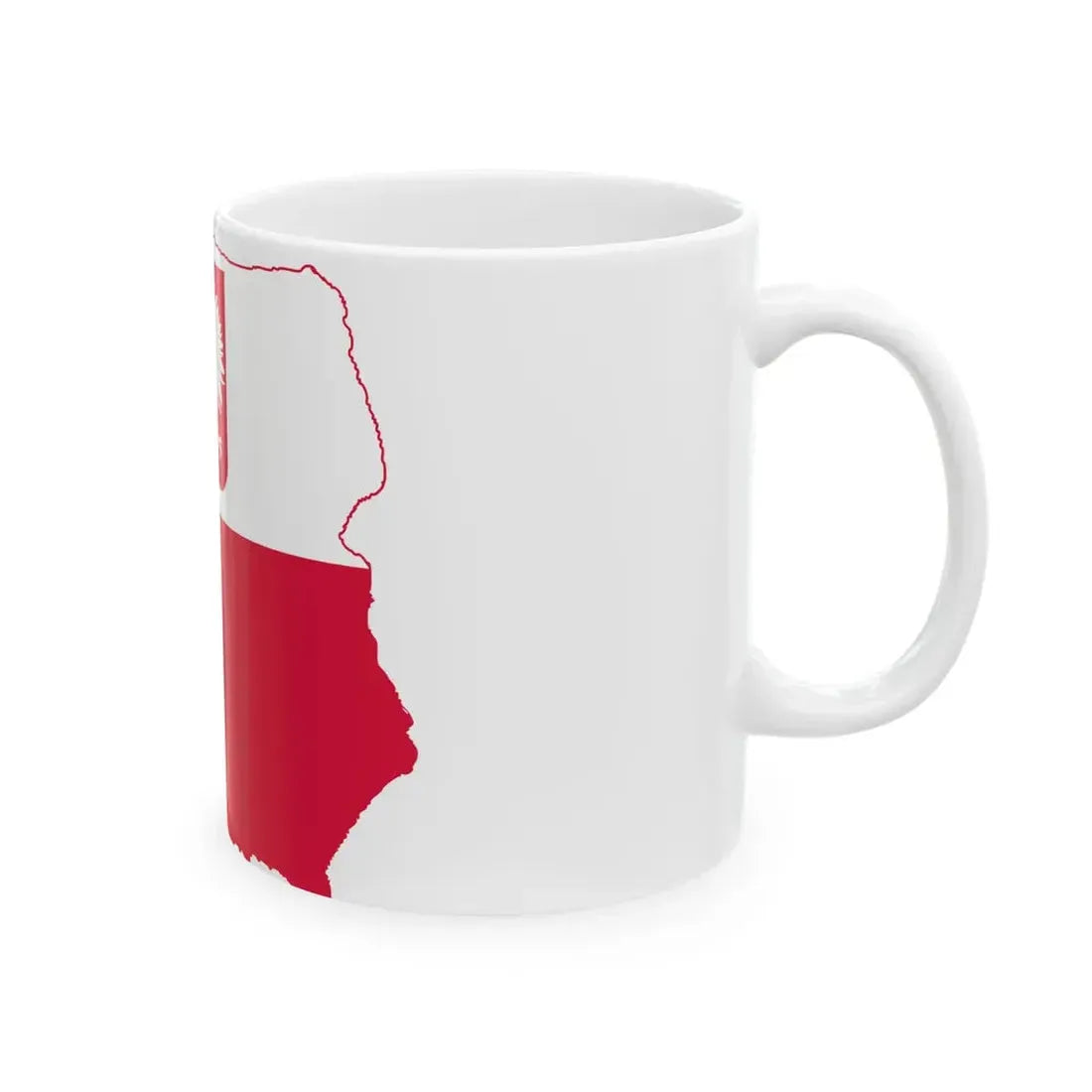 Flag-map of Poland state (Poland) White Coffee Mug - Go Mug Yourself