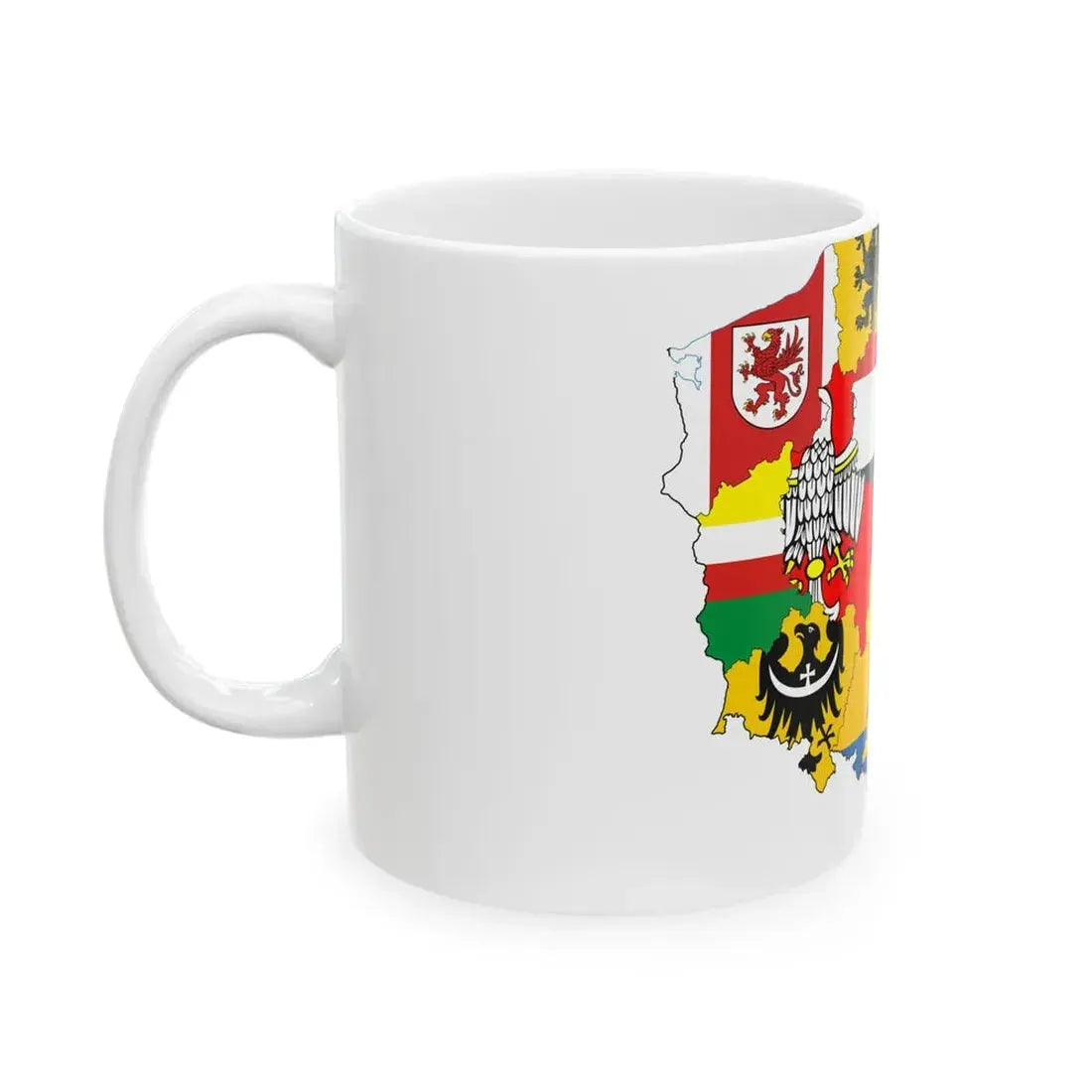 Flag-map of Poland subdivisions (Poland) White Coffee Mug - Go Mug Yourself