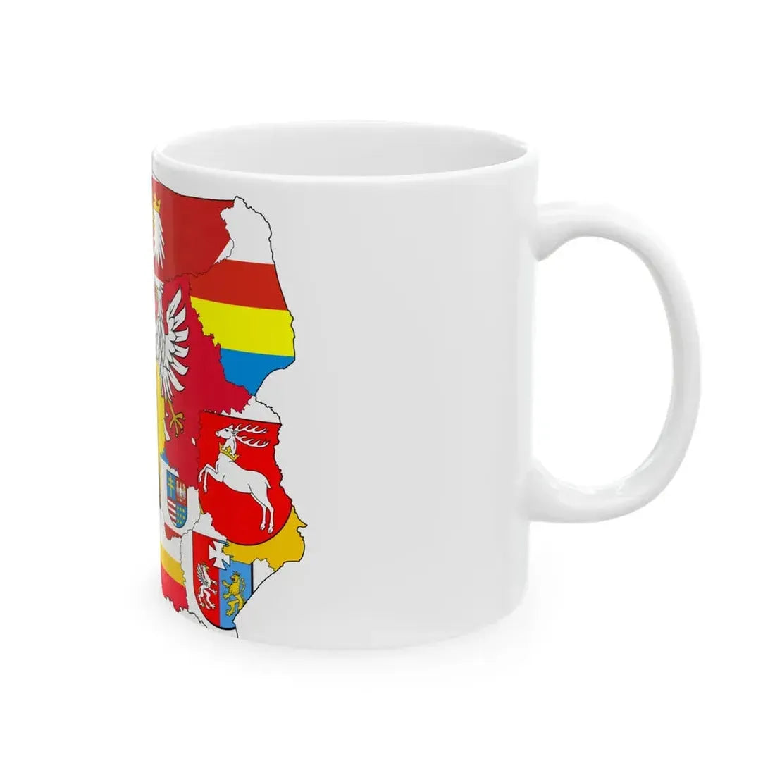 Flag-map of Poland subdivisions (Poland) White Coffee Mug - Go Mug Yourself