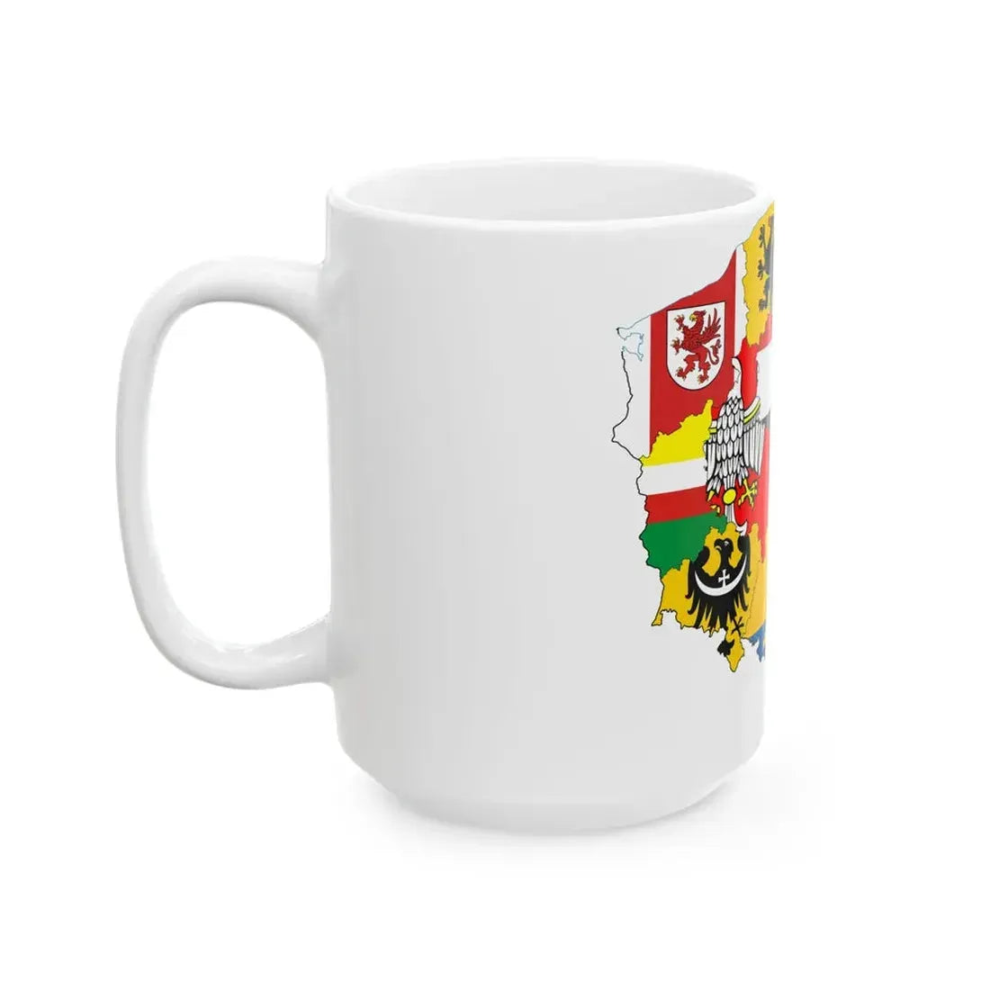 Flag-map of Poland subdivisions (Poland) White Coffee Mug - Go Mug Yourself