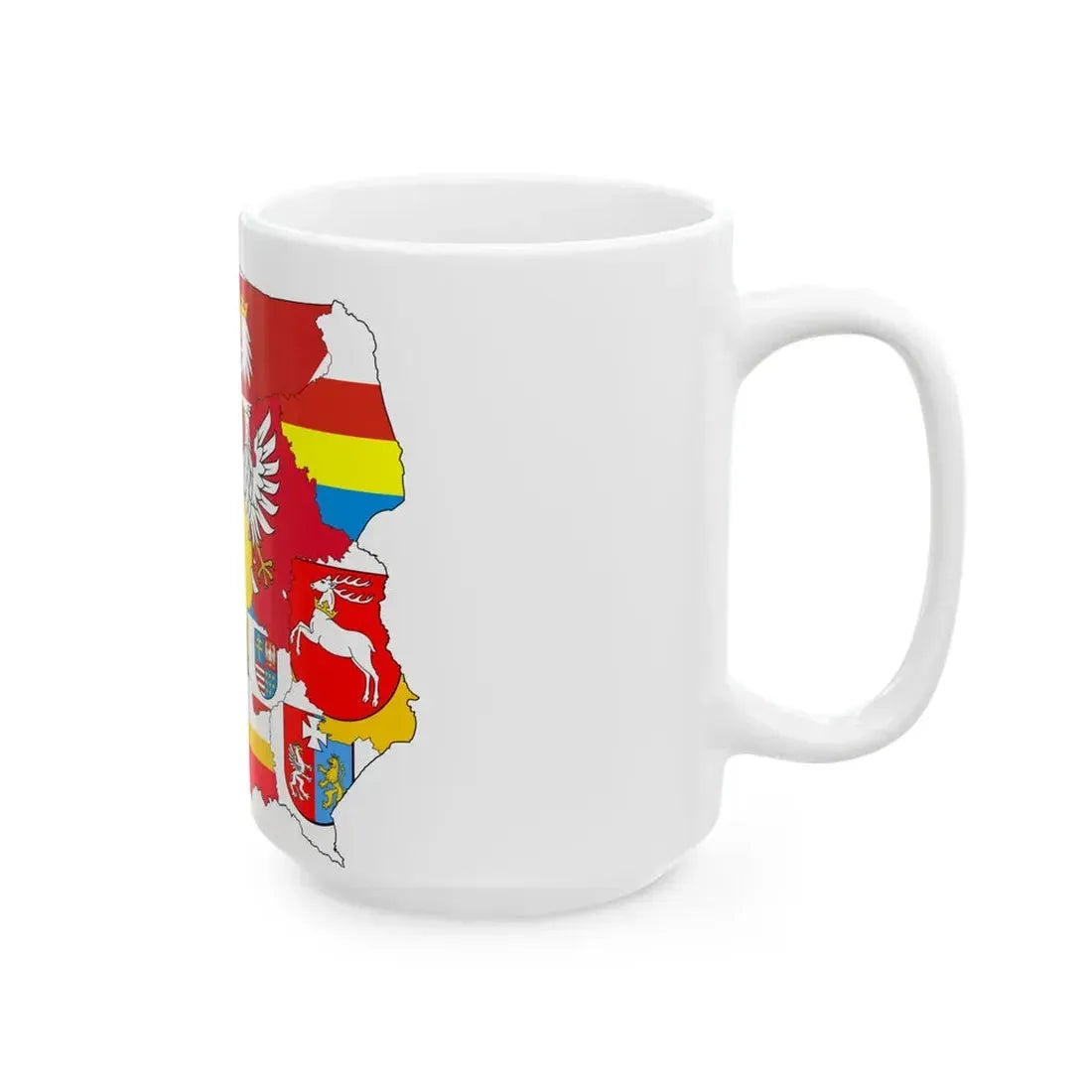 Flag-map of Poland subdivisions (Poland) White Coffee Mug - Go Mug Yourself