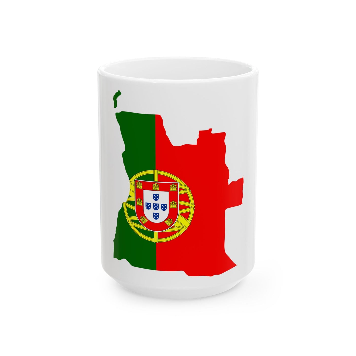 Flag map of Portuguese Angola 1910-1975 (Angola) White Coffee Mug-15oz-Go Mug Yourself