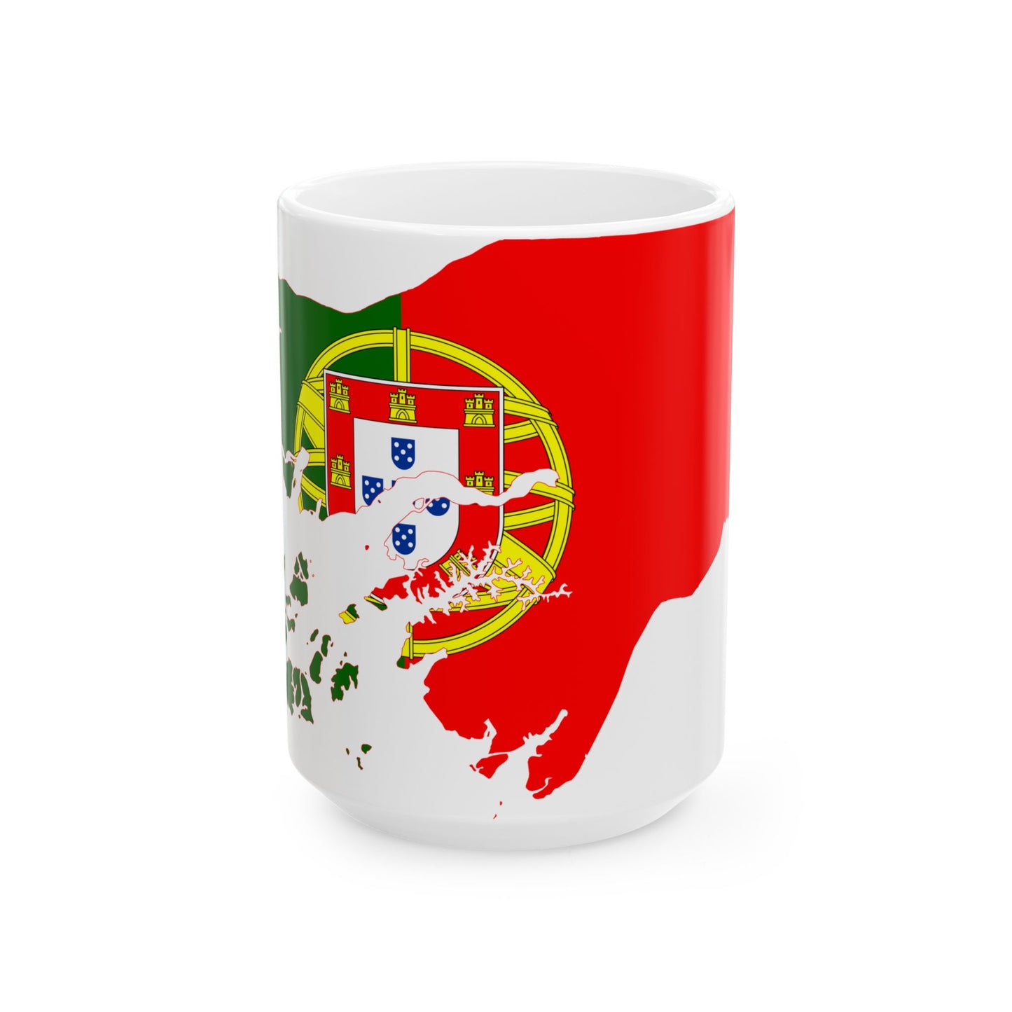Flag map of Portuguese Guinea 1910-1974 (Guinea) White Coffee Mug-15oz-Go Mug Yourself