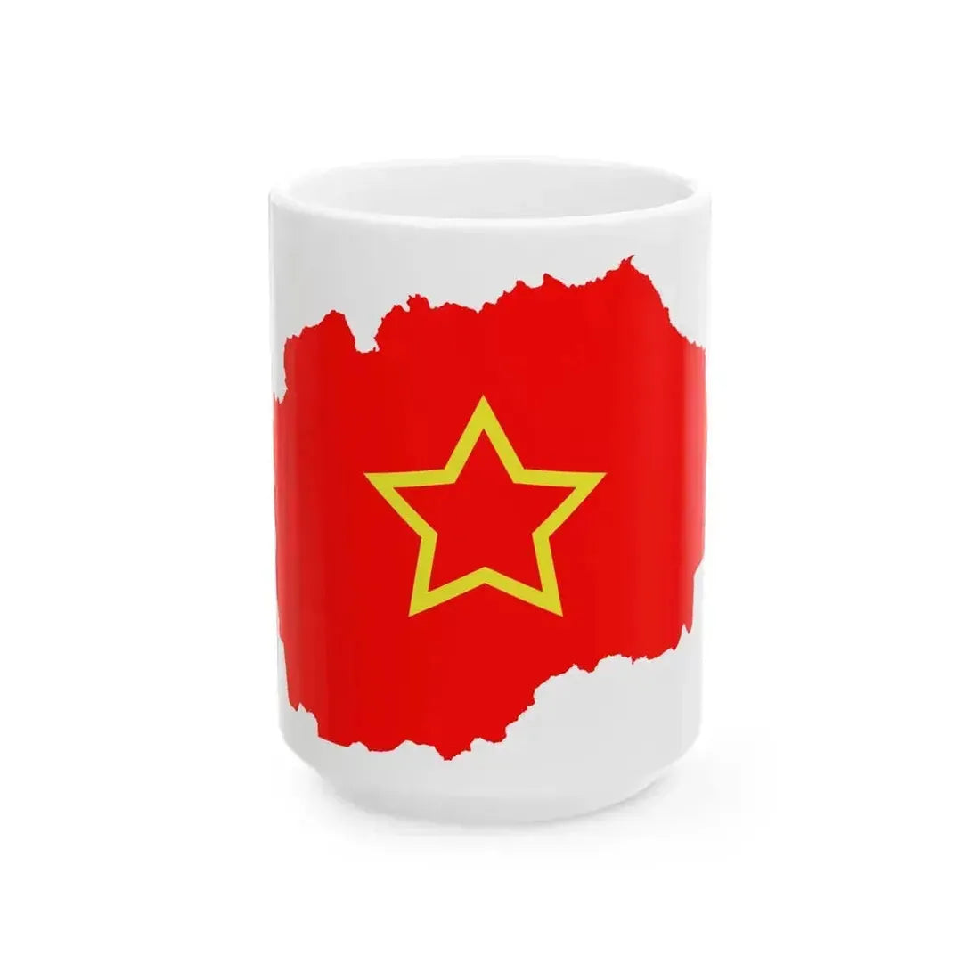 Flag map of PR Macedonia 1944-1946 (North Macedonia) White Coffee Mug 15oz - Go Mug Yourself