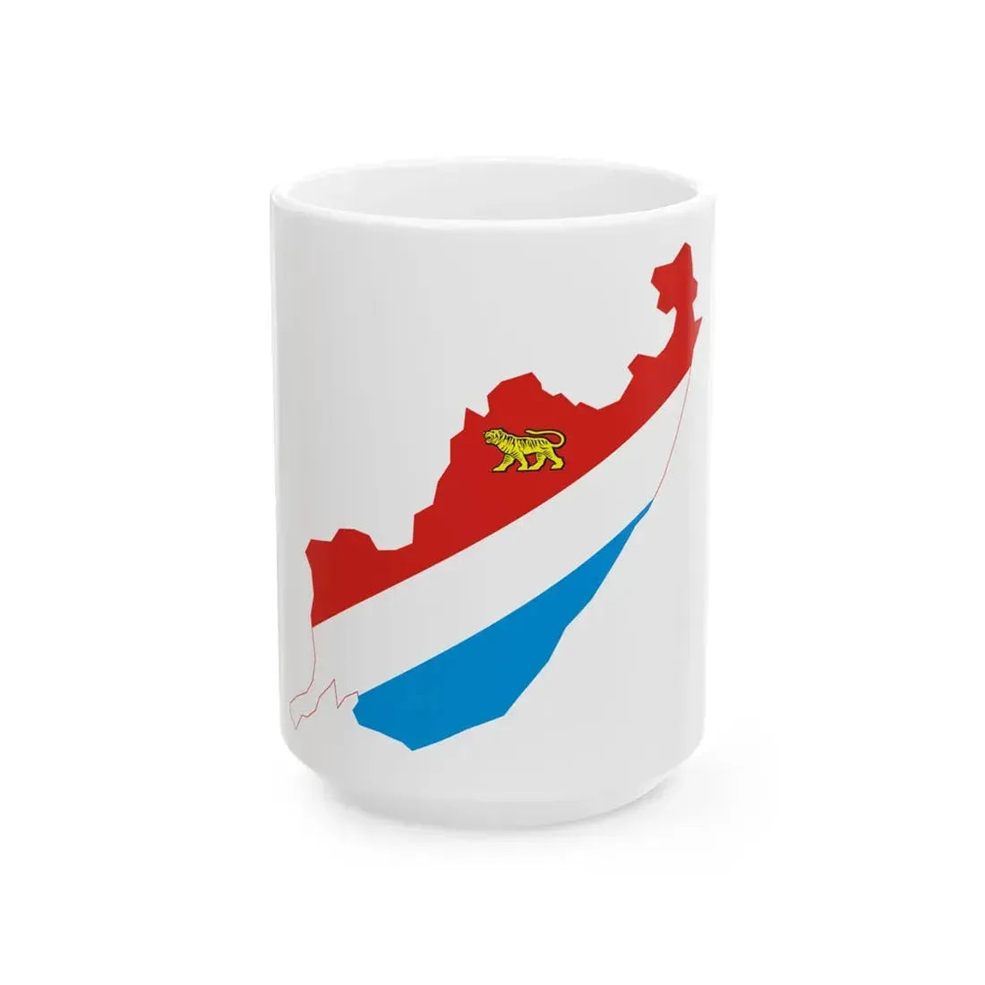 Flag-map of Primorsky Krai (Russia) White Coffee Mug 15oz - Go Mug Yourself