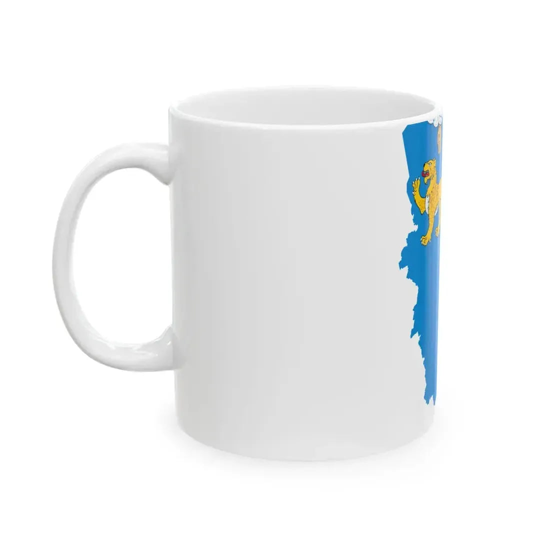 Flag-map of Pskov Oblast (Russia) White Coffee Mug - Go Mug Yourself