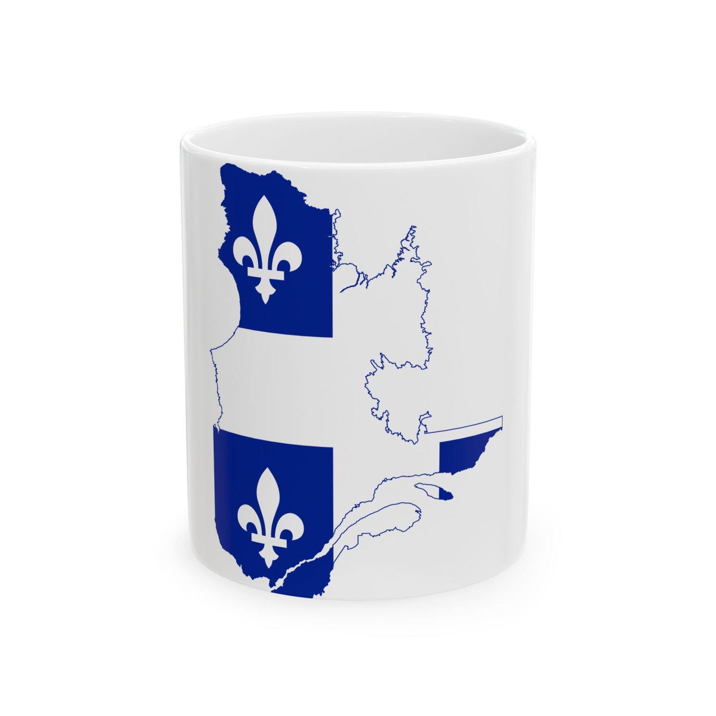 Flag-map of Quebec (Canada) White Coffee Mug-11oz-Go Mug Yourself