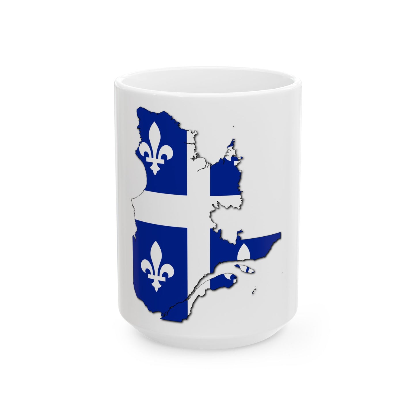 Flag-map of Quebec - original (Canada) White Coffee Mug-15oz-Go Mug Yourself