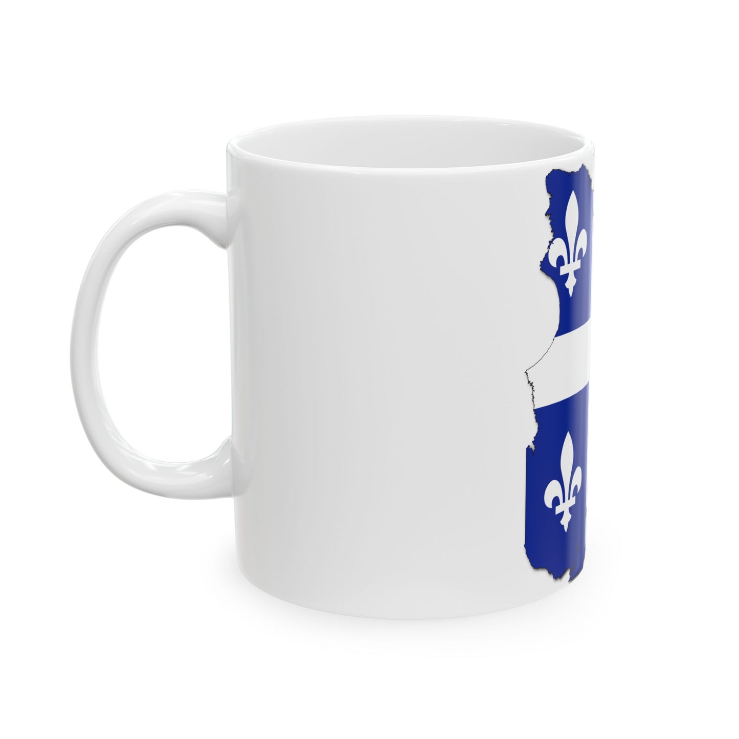 Flag-map of Quebec - original (Canada) White Coffee Mug-Go Mug Yourself
