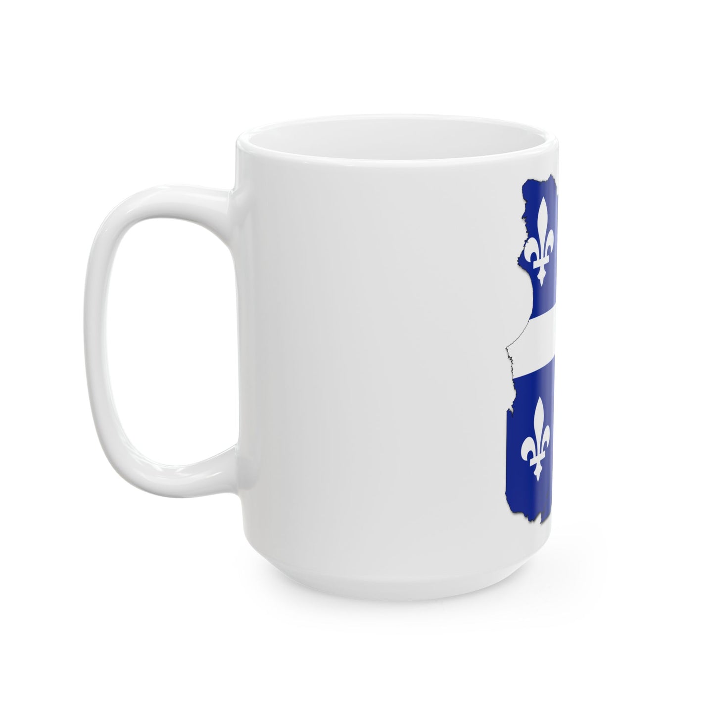 Flag-map of Quebec - original (Canada) White Coffee Mug-Go Mug Yourself