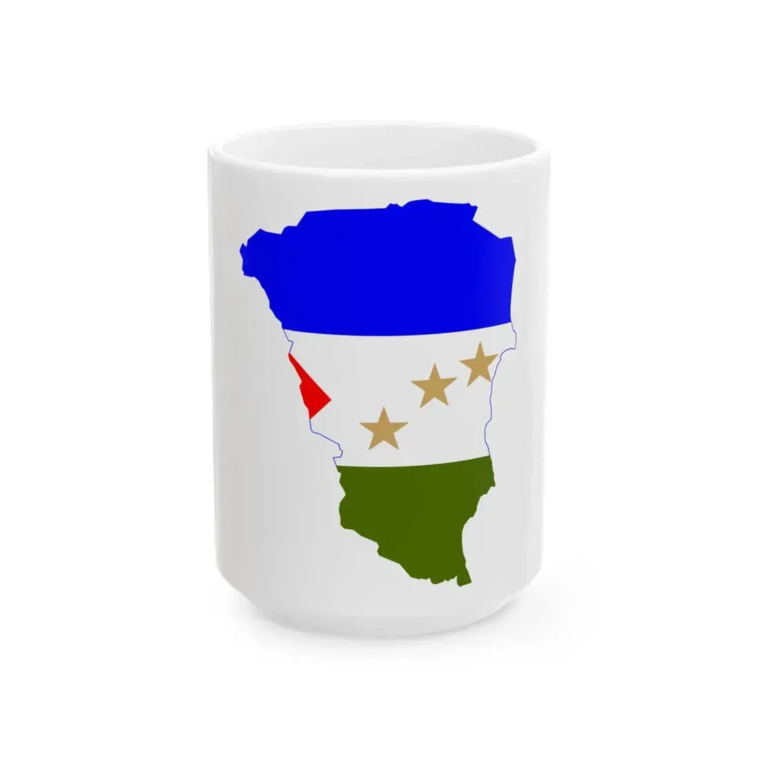 Flag-map of RAAS (Nicaragua) White Coffee Mug 15oz - Go Mug Yourself