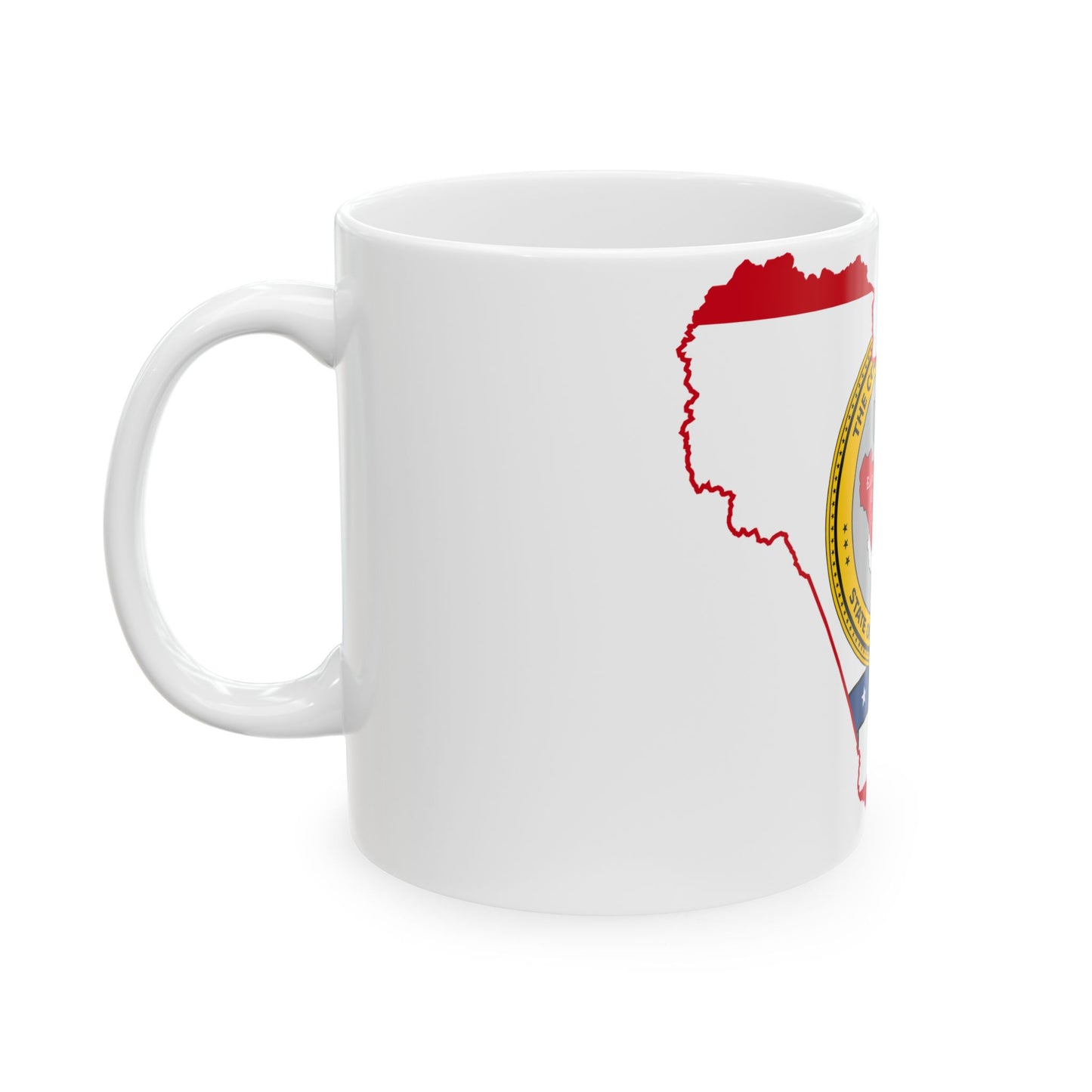 Flag map of Raleigh County West Virginia (United States) White Coffee Mug-Go Mug Yourself