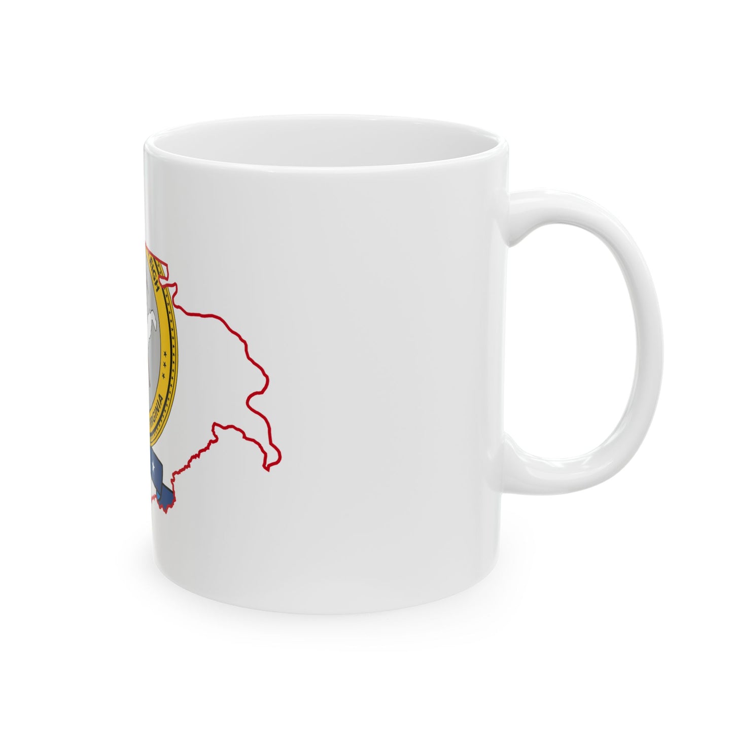 Flag map of Raleigh County West Virginia (United States) White Coffee Mug-Go Mug Yourself