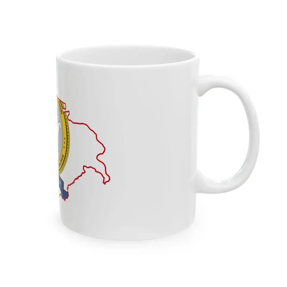 Flag map of Raleigh County West Virginia (United States) White Coffee Mug - Go Mug Yourself