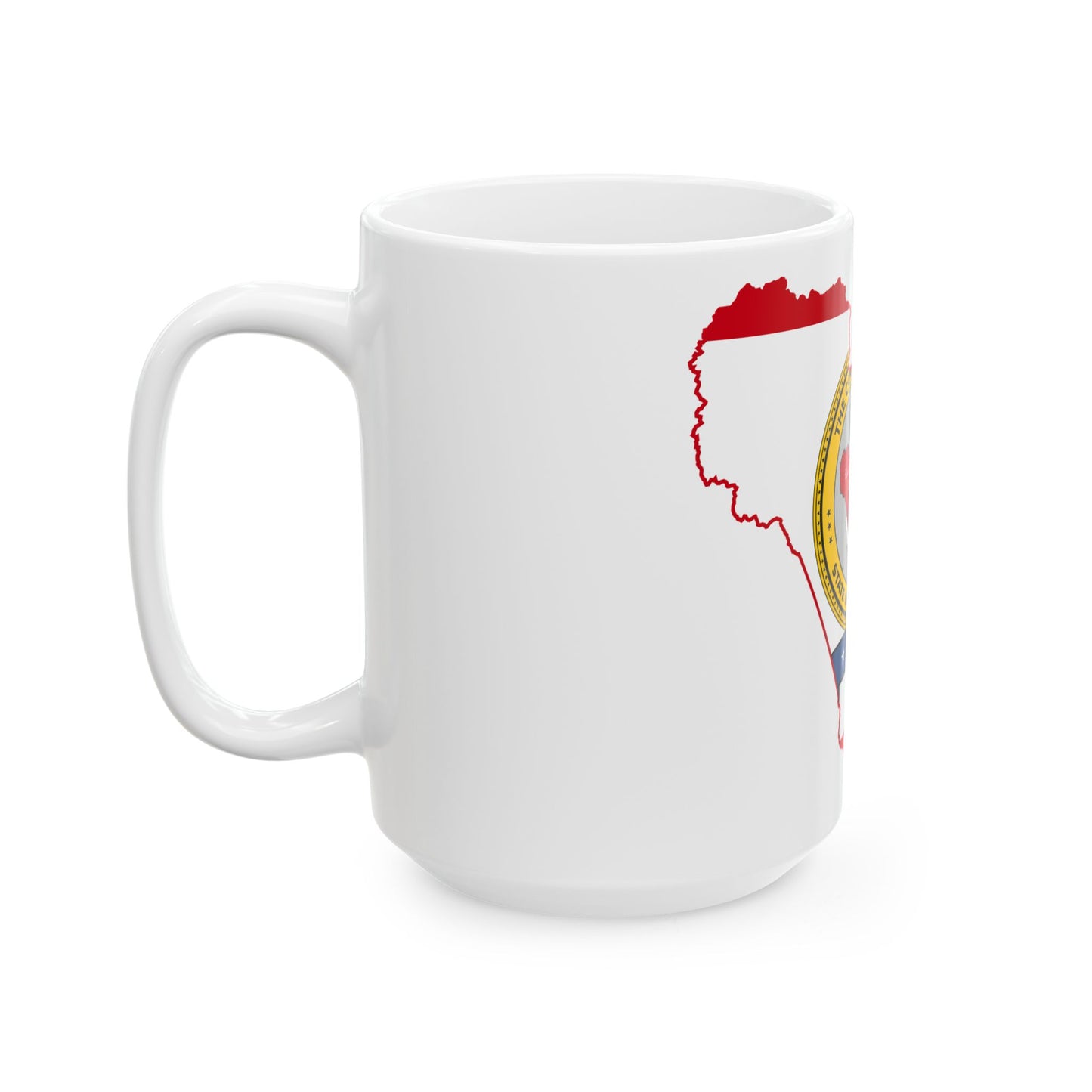 Flag map of Raleigh County West Virginia (United States) White Coffee Mug-Go Mug Yourself