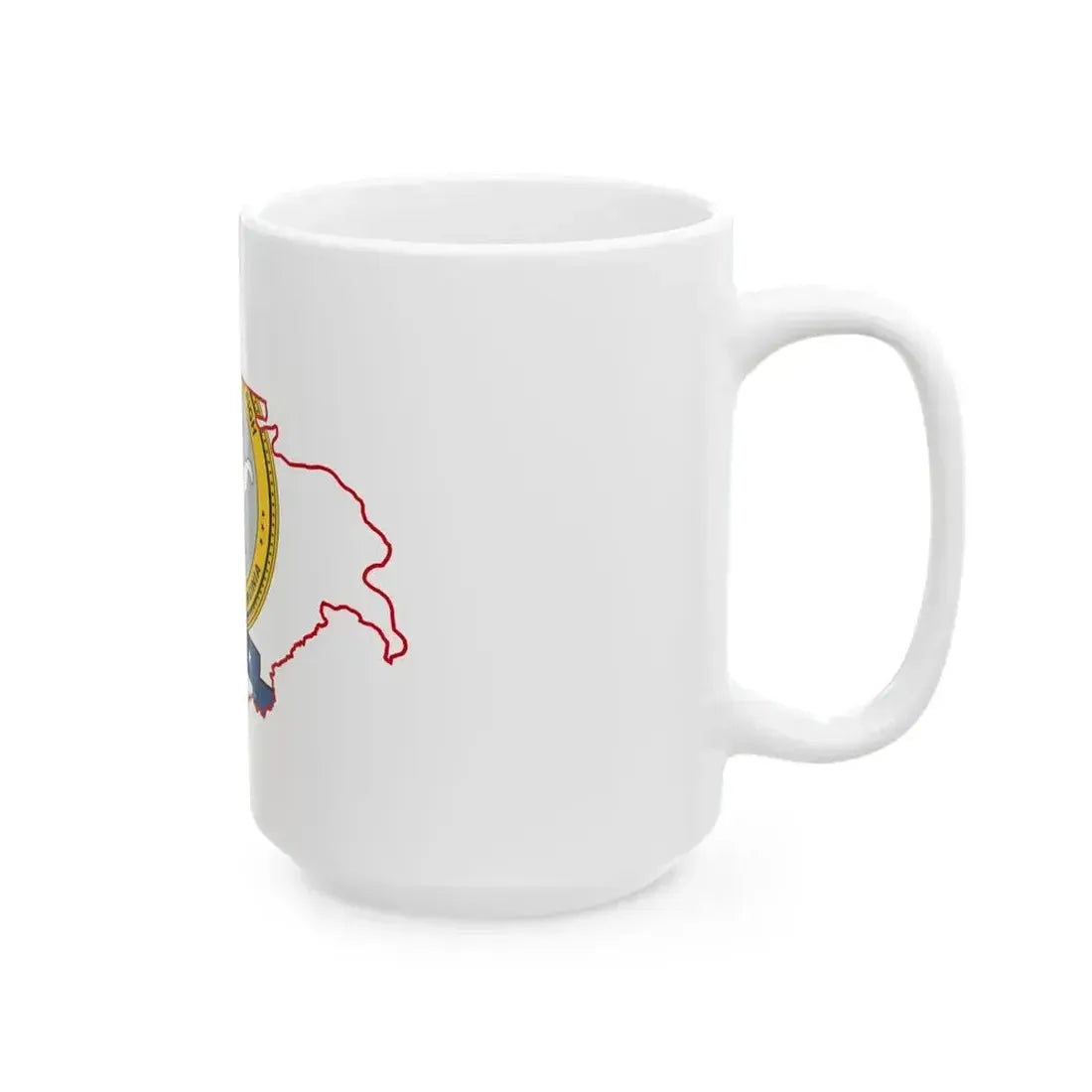 Flag map of Raleigh County West Virginia (United States) White Coffee Mug - Go Mug Yourself