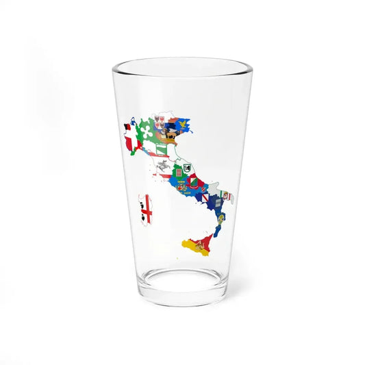 Flag map of Regions of Italy (Italy) Pint Glass 16oz 16oz - Go Mug Yourself