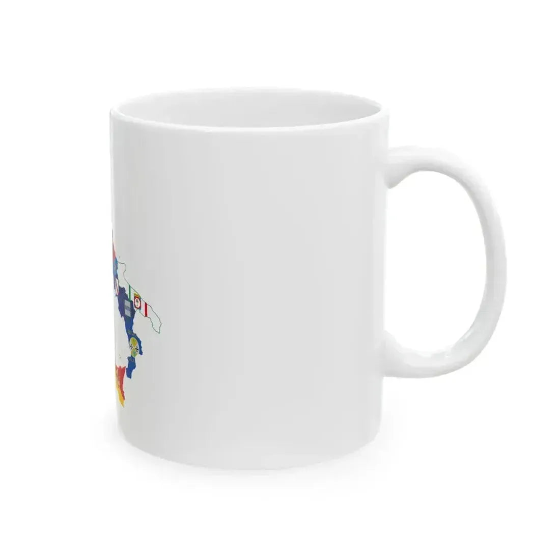 Flag map of Regions of Italy (Italy) White Coffee Mug - Go Mug Yourself