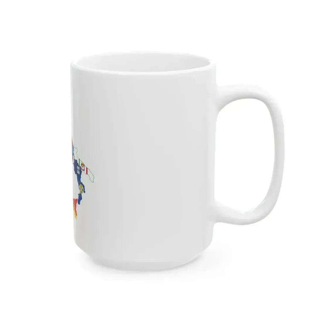 Flag map of Regions of Italy (Italy) White Coffee Mug - Go Mug Yourself