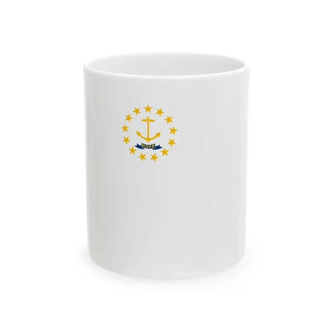 Flag-map of Rhode Island (United States) White Coffee Mug 11oz - Go Mug Yourself
