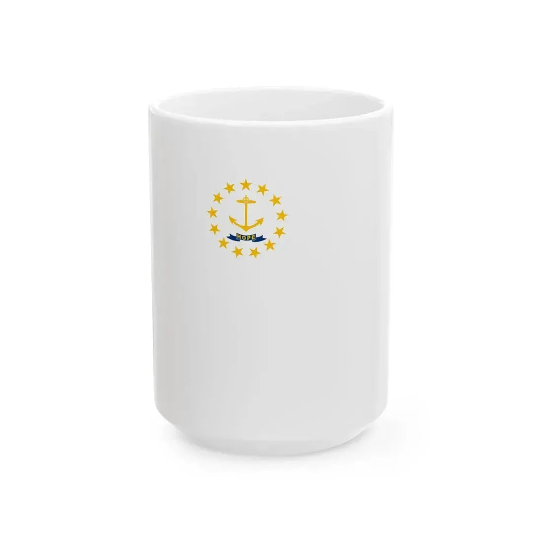 Flag-map of Rhode Island (United States) White Coffee Mug 15oz - Go Mug Yourself