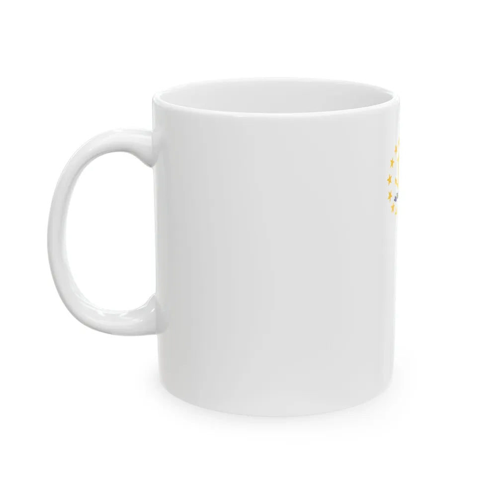 Flag-map of Rhode Island (United States) White Coffee Mug - Go Mug Yourself