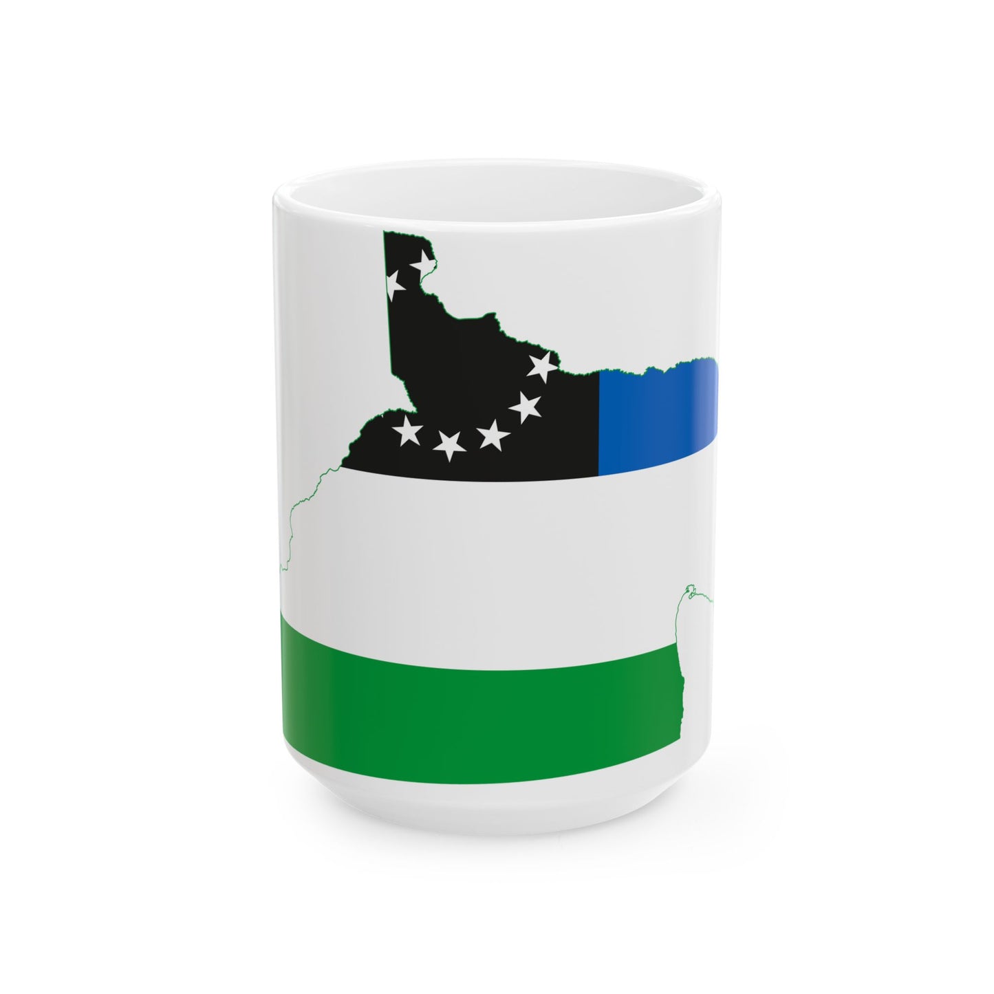 Flag-map of Rio Negro Province (Argentina) White Coffee Mug-15oz-Go Mug Yourself