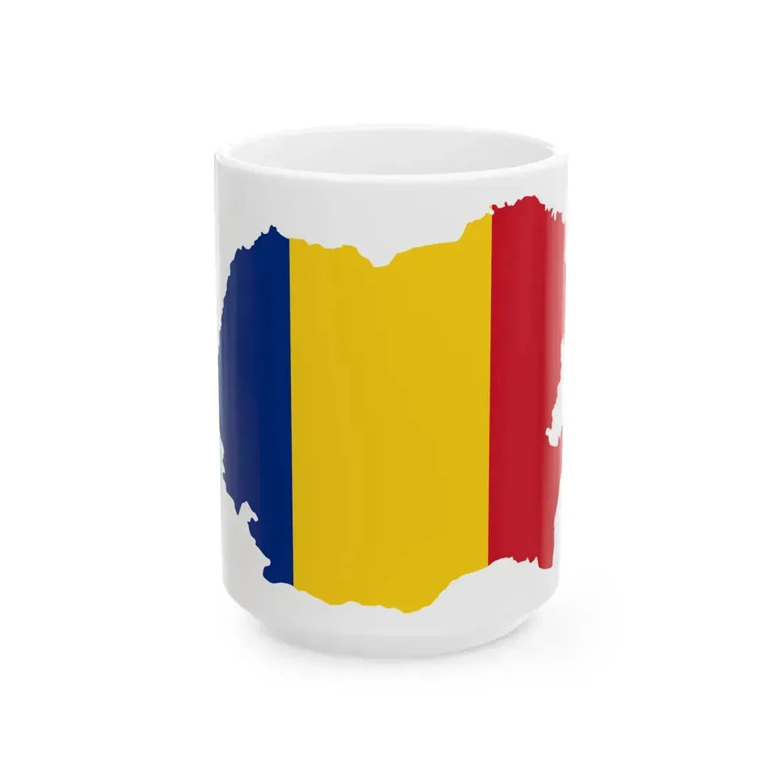 Flag-map of Romania with Moldova (Moldova) White Coffee Mug 15oz - Go Mug Yourself