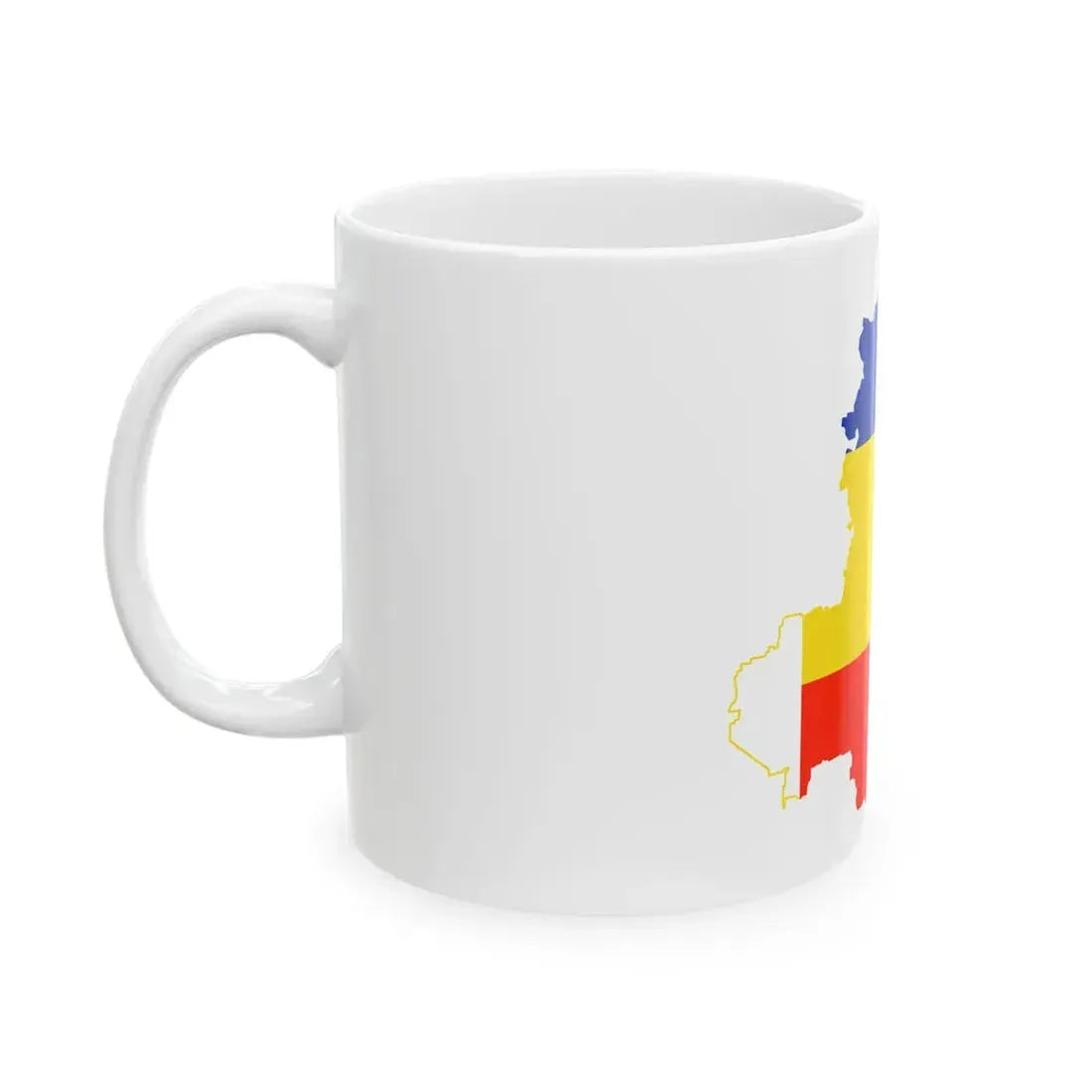 Flag-map of Rostov Oblast (Russia) White Coffee Mug - Go Mug Yourself