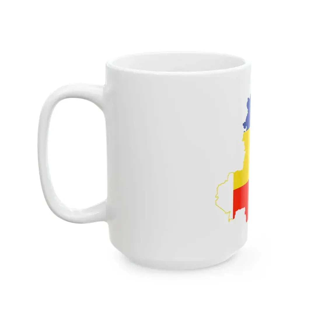 Flag-map of Rostov Oblast (Russia) White Coffee Mug - Go Mug Yourself