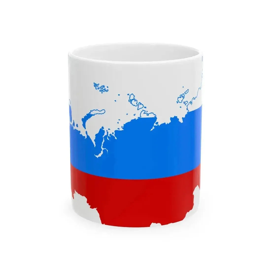 Flag map of Russia 1991-1993 (Russia) White Coffee Mug 11oz - Go Mug Yourself