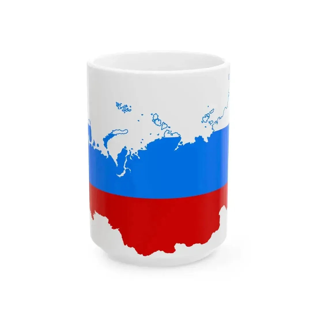 Flag map of Russia 1991-1993 (Russia) White Coffee Mug 15oz - Go Mug Yourself