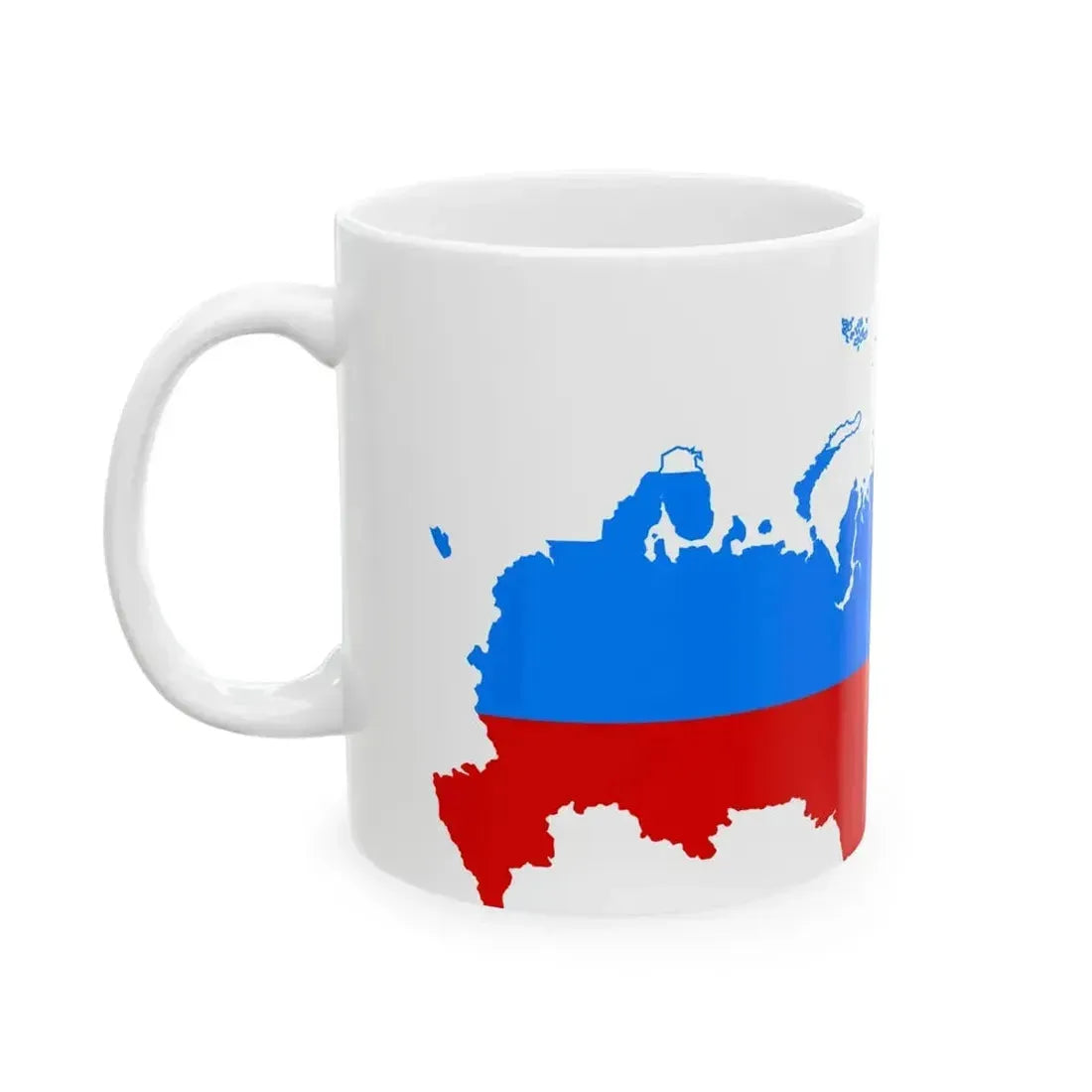 Flag map of Russia 1991-1993 (Russia) White Coffee Mug - Go Mug Yourself
