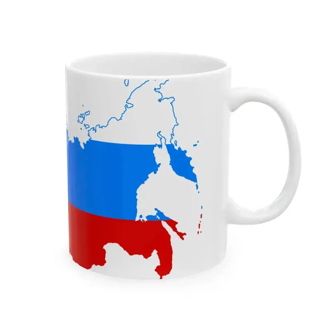 Flag map of Russia 1991-1993 (Russia) White Coffee Mug - Go Mug Yourself