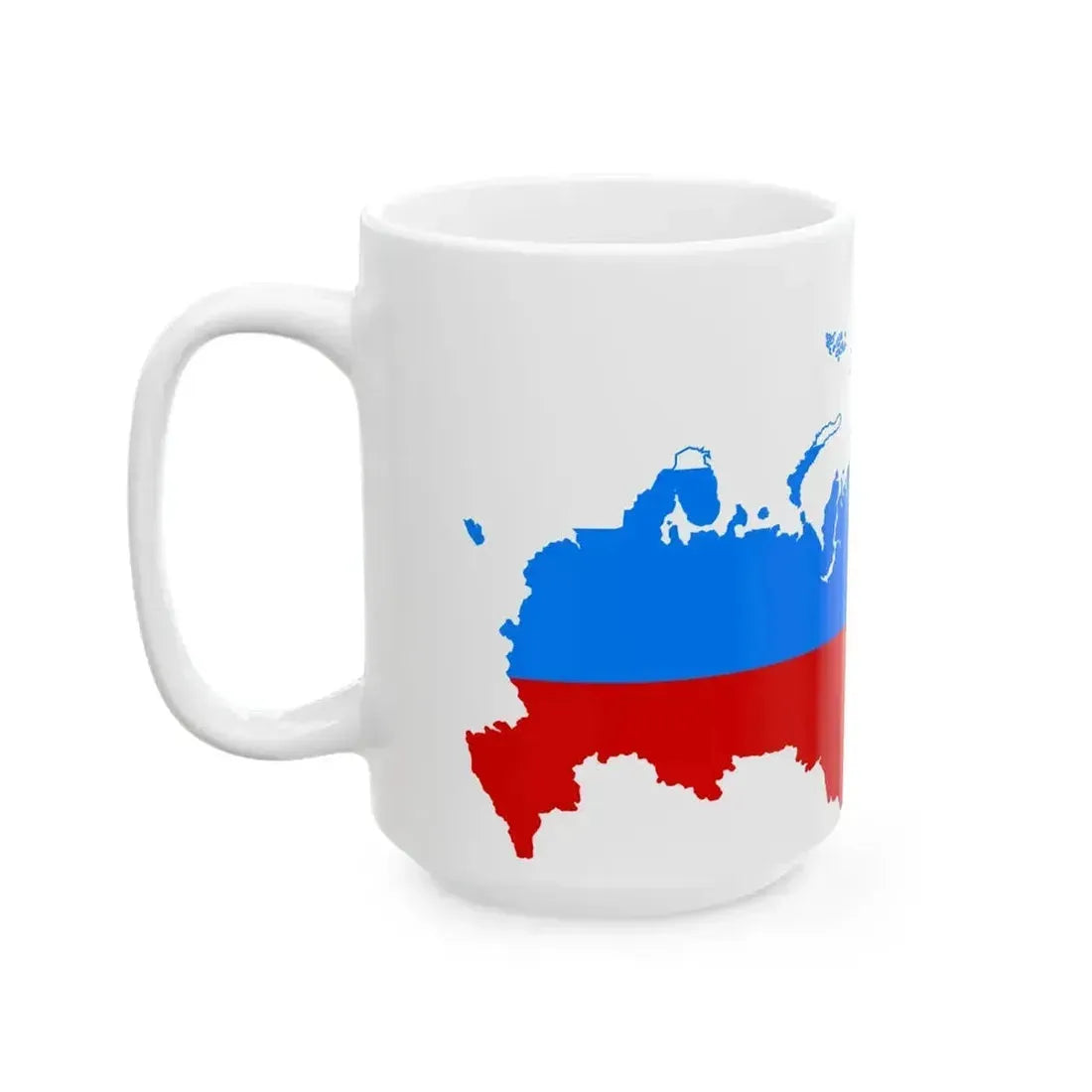 Flag map of Russia 1991-1993 (Russia) White Coffee Mug - Go Mug Yourself