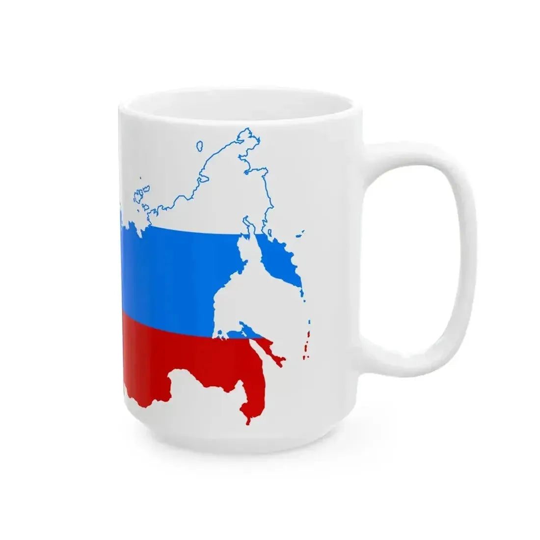 Flag map of Russia 1991-1993 (Russia) White Coffee Mug - Go Mug Yourself