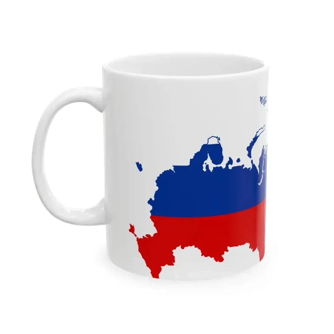 Flag map of Russia 2014-2022 (Russia) White Coffee Mug - Go Mug Yourself