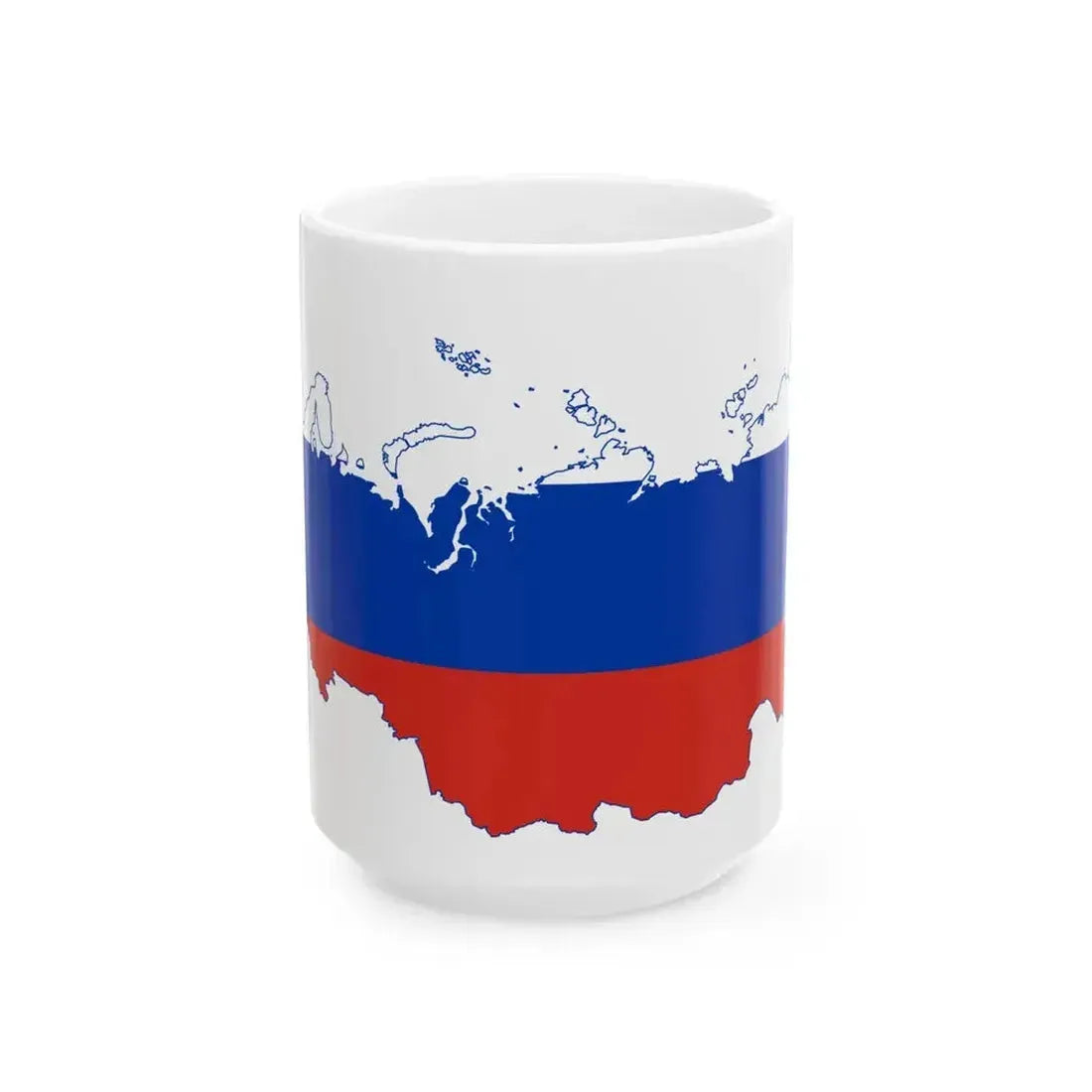 Flag map of Russia claims (Russia) White Coffee Mug 15oz - Go Mug Yourself
