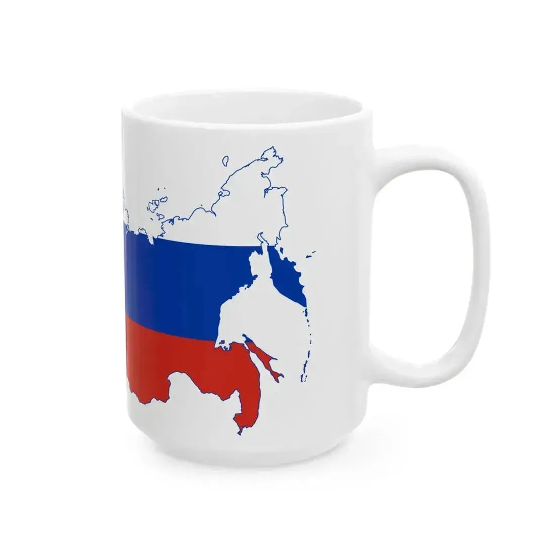 Flag map of Russia claims (Russia) White Coffee Mug - Go Mug Yourself