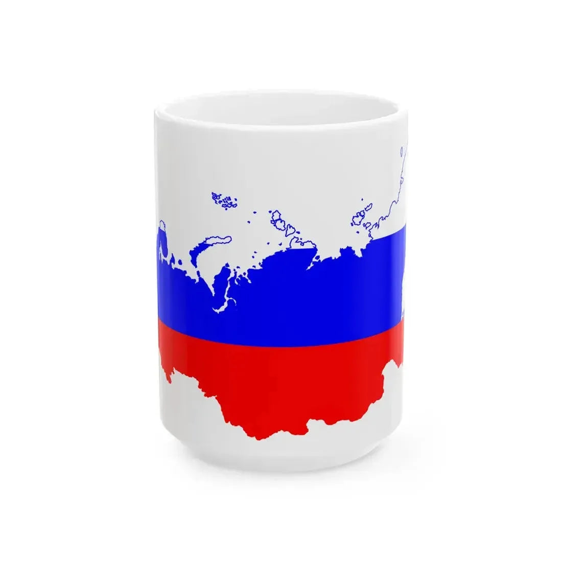 Flag-map of Russia-edit (Russia) White Coffee Mug 15oz - Go Mug Yourself